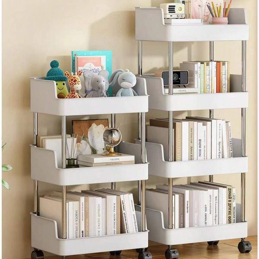 Estante móvel para livros de vários andares com rodas para ...
