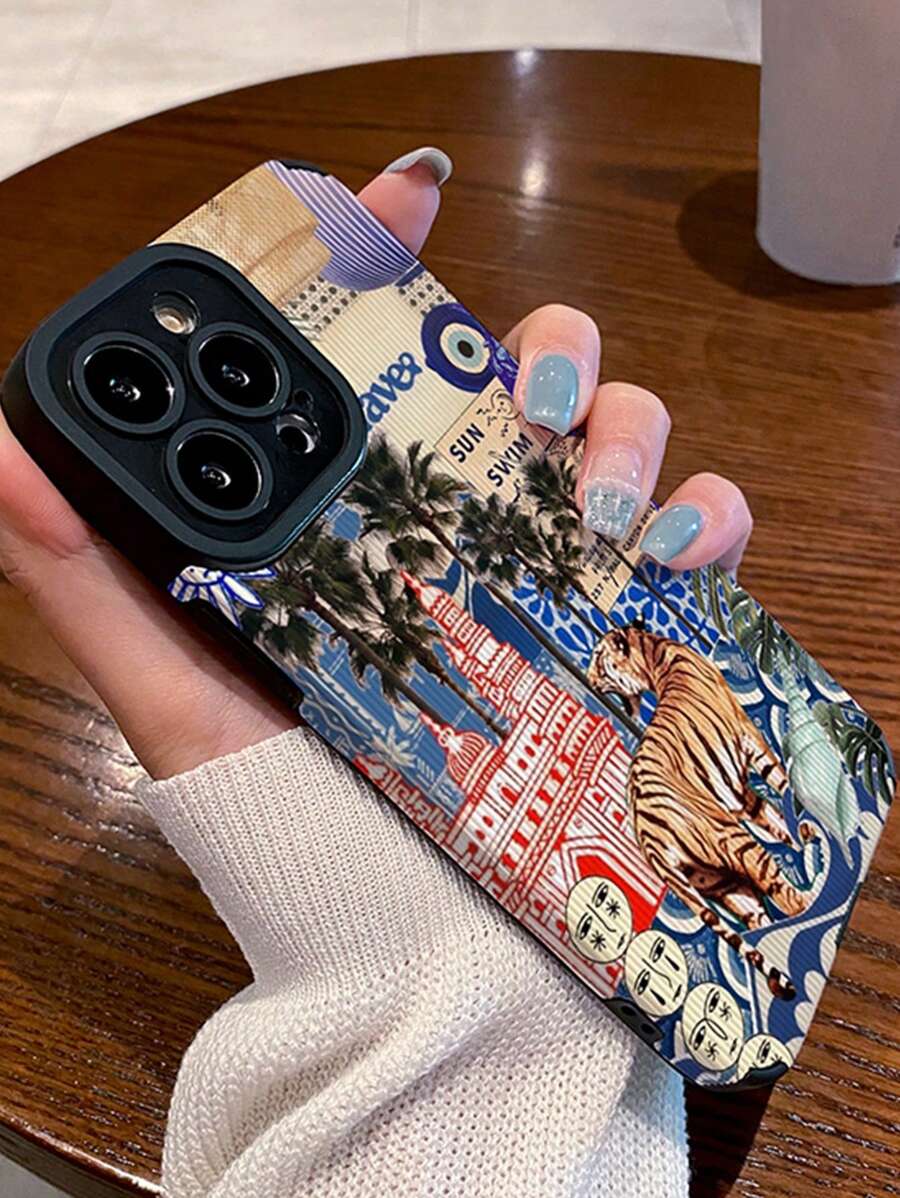 Ốp điện thoại bằng da PU chống rơi Tiger Puzzle Tương thích với Apple 11, Apple 12 Pro Max, IPhone 14 Pro Max, Apple 15 và các mẫu điện thoại khác - Nhiều màu - Xem 1