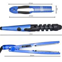 Set Plancha De Pelo Profesional 450° ,3 en 1 rizador de pelo de aleación de titanio clip straightener rizador de pelo espiral set de peine. barberia