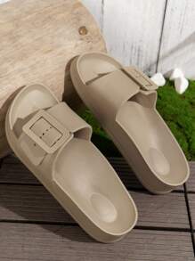 EVA Beach Shoes Outdoor Water Shoes Fashionable Thick-Soled High-Heeled Casual Slippers For Women, Soft Bottom For Indoor & Home Use