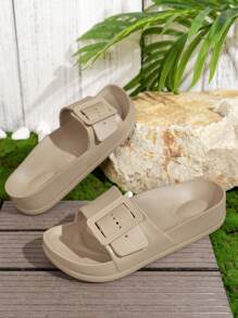 EVA Beach Shoes Outdoor Water Shoes Fashionable Thick-Soled High-Heeled Casual Slippers For Women, Soft Bottom For Indoor & Home Use