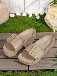 EVA Beach Shoes Outdoor Water Shoes Fashionable Thick-Soled High-Heeled Casual Slippers For Women, Soft Bottom For Indoor & Home Use