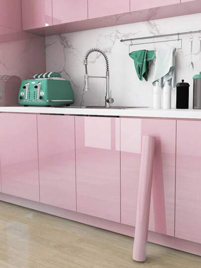 1 rulle PVC DIY pärlemorfilm vattentät tapet rum självhäftande svart vit garderob kök högblank lim möbler väggklistermärken vattentät tapet, för vardagsrumsinredning, studentrumsdekor, skolmaterial, Halloweendekor, klistermärken, väggdekal, vinyldekal för heminredning, vårdekorationsartiklar fräscha upp ditt hem, Rama dekorationsklistermärken köksdekor