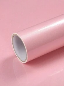 1 卷 PVC DIY 珠光膜防水墙纸房间自粘黑白衣柜厨房高光泽粘贴家具墙贴防水墙纸，用于客厅装饰、宿舍装饰、返校用品、万圣节装饰、贴纸、墙贴花、用于家庭装饰的乙烯基贴花、春季装饰物品刷新您的家、拉玛装饰贴纸厨房装饰 - 淺粉色 - 查看 2