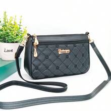 1pc Fashion Girls Selected Four Zipper Women's Shoulder Bag, Casual Simple Stripe Pattern Women's Crossbody Bag, Woven Grid Heart-Shaped Rose Polygonal Women's Bag, Shoulder Strap Adjustable Camera Bag Shopping Bag, Large Capacity Multi-Function Multi-Layered Women's Bag Storage Bag, Mobile Phone Wallet Key Card Tissue Cosmetics Sunglasses Skin Care Lipstick Storage Bag, Meet Daily Travel, Multi-Color Multi-Style Choices All-Match Style Favorite Holiday Gift, Banquet, Travel, Business Trip, Outi - Multicolor - View 10