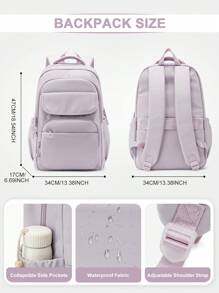 School Backpack Laptop Backpack 15-17 Inch For Women, Lightweight School Bookbag Woman 15.6" Computer Bag , Purple - Purple - View 4