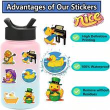 50pcs Cute Yellow Duck Stickers ,High Quality Vinyl Aesthetic Stickers Suitable For Scrapbooks, Journals, Laptops, Bumpers, Skateboards, Water Bottles, Computers, Cell Phones, Cars Stickers Can Bring A Lot Of Fun To Your Life, Perfect Gifts For Adults&Kids
