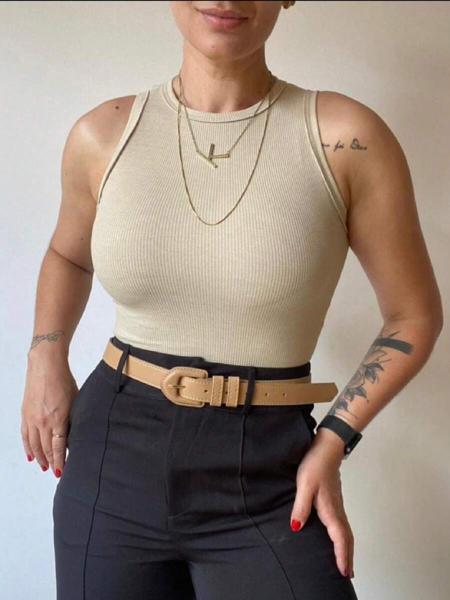 Women Tank Tops & Camis - Beis - Ver 1