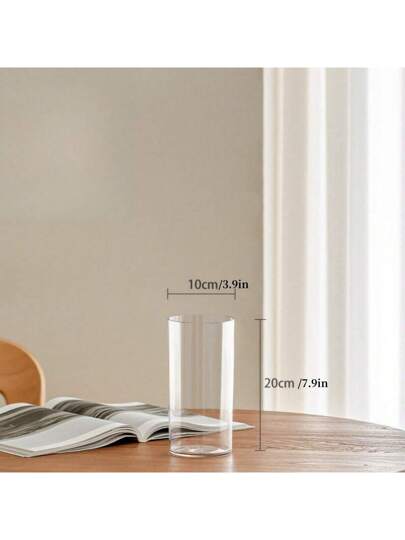 Acrylic Anti Drop Vase, Transparent Straight Tube, Multifunctional Creative Living Room Bedroom ation, Glass Vase/Basin/Aquarium, Large ation Birthday Graduation Home ations Flower Vase view 2