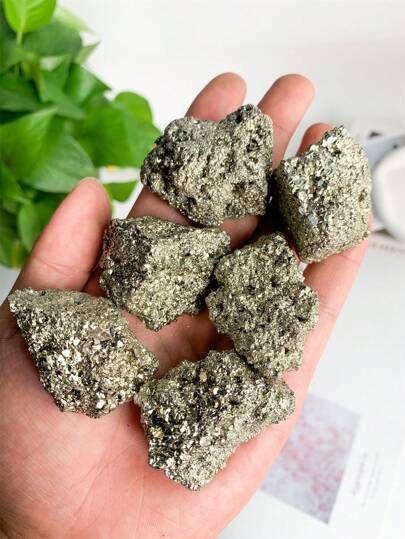 1pc Natural Raw Pyrite, Pyrite Cube Quartz Crystal Gravel, Crystal Collection, Ore Specimens Rock Specimens Crystal Decoration, Crystal Gifts