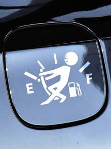 1pc Fuel Tank Cap Sticker Fuel Level Low Funny Reflective Vinyl Car Sticker Expressing Overfueling