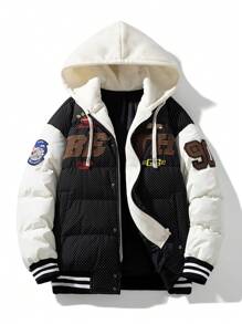 Nam Thu Đông Áo Đệm Dày Chống Lạnh Và Ấm Áp Hợp Thời Trang Thương Hiệu Có Mũ Trùm Đầu Đệm Áo - màu đen - Xem 1