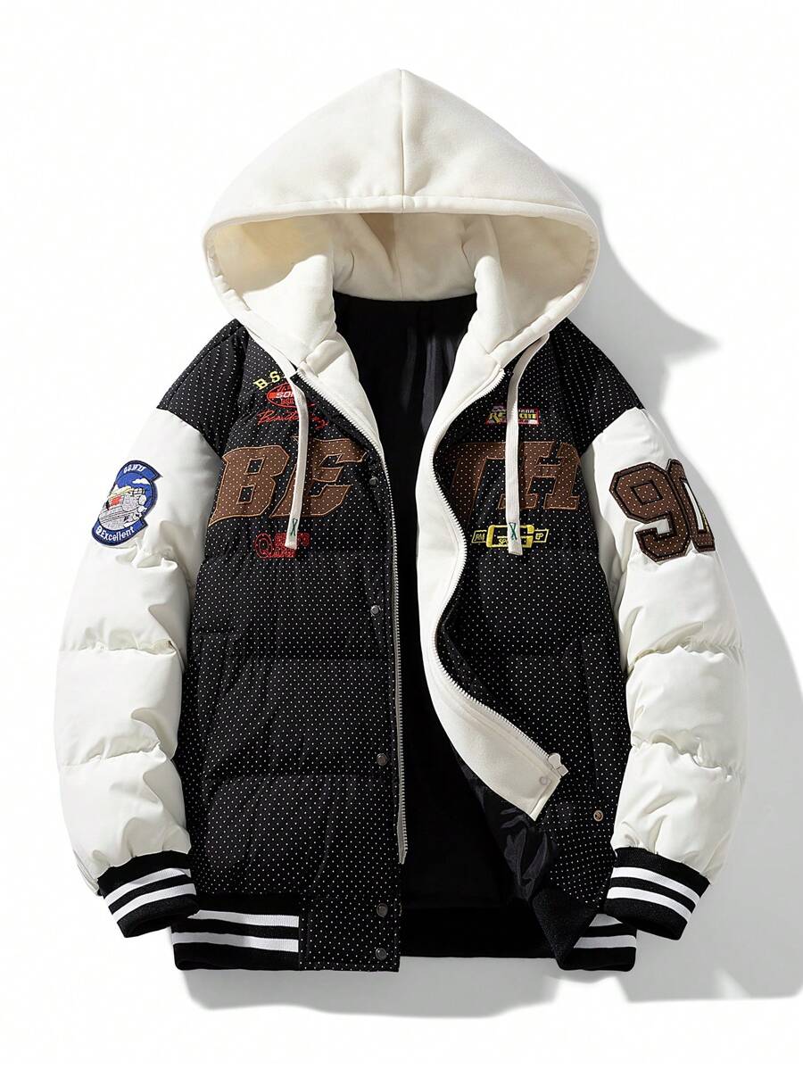 Nam Thu Đông Áo Đệm Dày Chống Lạnh Và Ấm Áp Hợp Thời Trang Thương Hiệu Có Mũ Trùm Đầu Đệm Áo - màu đen - Xem 1