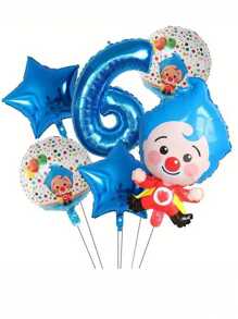 Bộ 8 quả bóng bay lá kim chủ đề chú hề xiếc dùng để trang trí tiệc sinh nhật lần thứ 1, - Nhiều màu - Xem 14