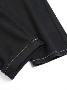 Teen Boys' Clear Line Casual Jeans With Multi-Pocket Design - Black - View 6