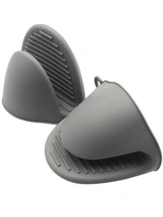 2pcs Kitchen Soft Silicone Heat Resistant Gloves For Dishwashing, Microwave Oven, Baking, Cooking Etc.
