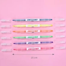 Set De Marcatextos Resaltadores Doble Punta 6 Pzas