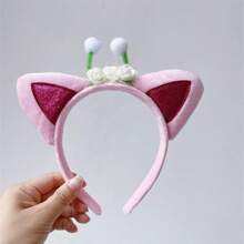 1pc/2pcs Cute Cartoon Cat Ear Headband, Sweet Creative Plush Makeup Wash Face Headband, Cat Ear Hair Accessories - Multicolor - View 6