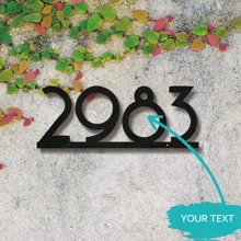 Mid Century Metal House Number Sign Modern Address Sign Address Number Sign Address Numbers MCM Style House Numbers - Style A17 Multi-Functional, Reusable, Ornamental Exquisite, Contracted, High-Quality, Vintage Custom, Personalized, Unique Ideal Gifts For Him Her For Graduation, For Weddings, For Housewarming Living Room, Bedroom, Tea Room, Home, Dining Room, Office, School Birthday - Black - View 3