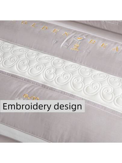 1pc Elegante European Geborduurde Patchwork Compartment Pillow, Medium Height Sleeping Moisture Wicking Breathable Home Bedding Living Room Bedroom view 2