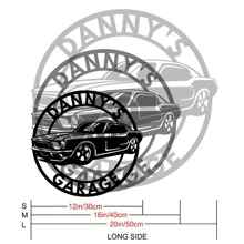 Letrero de metal personalizado para el coche, letreros de coche para el garaje, letrero con nombre de coche, coche deportivo, letrero de metal para el garaje, letrero para la cueva de hombres, regalos para mecánicos, 1 pieza multifuncional, reutilizable, exquisita, moderna, de alta calidad, personalizad, única, regalo ideal para él, ella, novio, novia, mamá, papá, familia, amigos para el Día de la Madre, cumpleaños, Día del Niño, graduación, bodas, para el día de inauguración de la casa, sala de estar, dormitorio, sala de té, hogar, comedor, oficina, escuela, jardín, decoración del Día de San Valentín - Negro - Ver 2