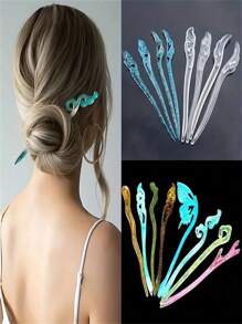 1个树脂硅胶模具，用于DIY发饰——发夹、发簪和首饰夹——易于使用 - 無色 - 查看 2