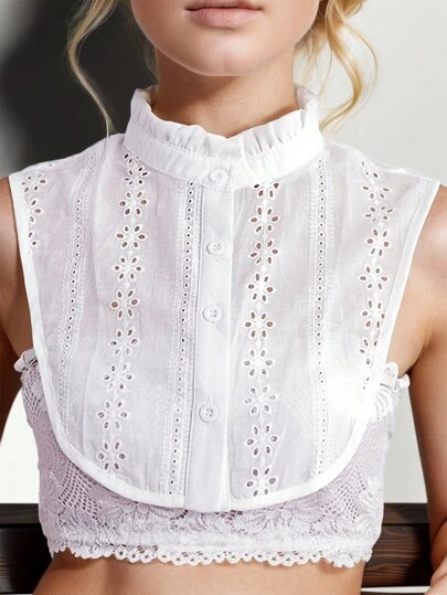 1/2 st Jacquard falsk krage för damer, bekväm och andningsbar ihålig avtagbar blus med halskrage halvskjortor  Faux falsk krage för kvinnor och flickor Favoriter Accessoarer kvinnor Alla hjärtans dag