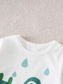 Yierying Mono de bebé niño con bloqueo de color, diseño de cocodrilo lindo de dibujos animados con cuernos, cómodo cuello redondo, primavera/otoño - Multicolor - Ver 8