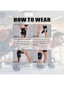 1 pieza Rodillera deportiva, accesorios para entrenamiento de fitness en el gimnasio Rodillera de soporte deportivo Rodilleras de gimnasio - Negro - Ver 5