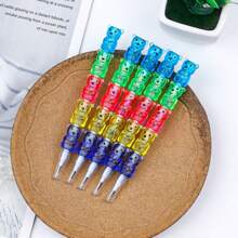 10pcs/5pcs/1pc Cartoon Bear Non-Sharpening Pencil, Multi-Section Building Blocks Stationery, Detachable Small Gift
