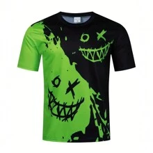 PRO THOR Men's Ghost Face Printed T-Shirt Gym Clothes Men - Green - View 1