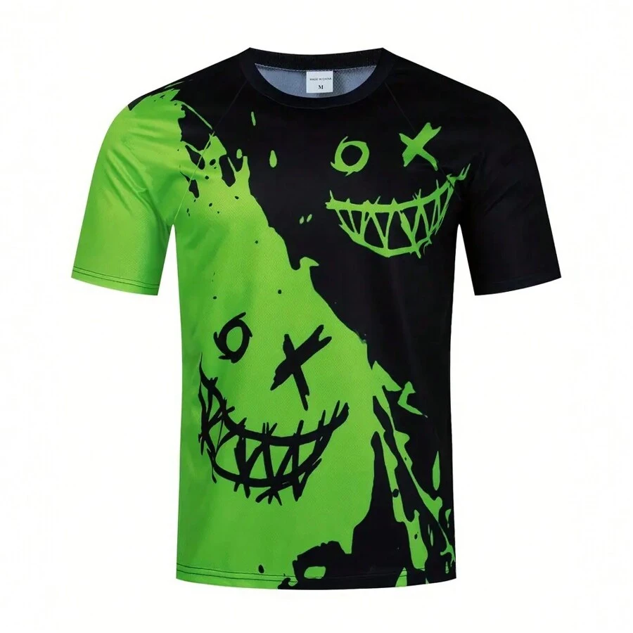 PRO THOR Men's Ghost Face Printed T-Shirt Gym Clothes Men - Green - View 1