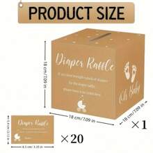 Card Box Set, Birthday Shower Party Table Central Decorative Box Game Box Greeting Card Box Birthday Party Ornaments (1 Box With 20 Cards) - Tan - View 2