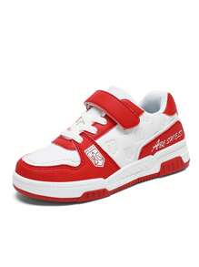 Jungen Lässig Schuhe mit Lederoberfläche, wasserdicht und nachts leuchtend, Skateschuhe - Rot - Übersicht 3