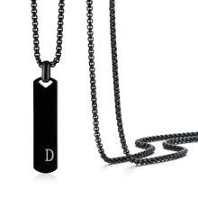 1 Peça pingente de colar de aço Inoxidável polido em 3D com letra do alfabeto, Ideal para comemorar amigos e amantes