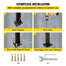 Handrails For Outdoor Steps 2-3 Step Railings Wrought Iron Handrail Stair Railings For Steps Black Iron Railings For Steps Wall And Floor Mounted With Installation Kit - 黑色 - 查看 6