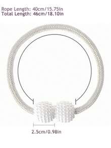 2入組珍珠磁力窗簾夾，窗簾繩扣，窗台裝飾繩訂扣，經典窗簾掛環扣，適用於家居臥室客廳辦公室 - 彩色 - 查看 3