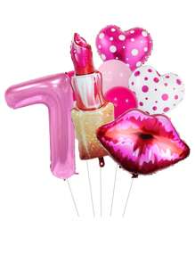 11pcs/Set Number Balloons For Wedding, Lip & Cosmetics Shaped Party Decoration,Christmas - Multicolor - View 17