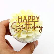 3 pièces Gâteau miroir acrylique à inscription joyeux anniversaire faite à la main pour la décoration de gâteau et de cupcake pour les fêtes, la rentrée scolaire, la Saint-Valentin