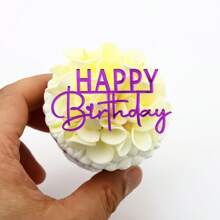 3 pièces Gâteau miroir acrylique à inscription joyeux anniversaire faite à la main pour la décoration de gâteau et de cupcake pour les fêtes, la rentrée scolaire, la Saint-Valentin