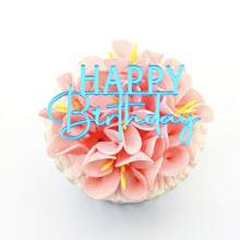 3 pièces Gâteau miroir acrylique à inscription joyeux anniversaire faite à la main pour la décoration de gâteau et de cupcake pour les fêtes, la rentrée scolaire, la Saint-Valentin