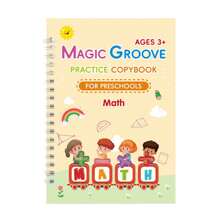 1 本书 + 1 支笔 + 5 支替换芯 + 1 支笔握儿童可重复使用的凹槽字帖，通过舒适的描摹、常用单词、凹槽和练习来练习书写技巧学校、学生、文具、学校用品 - 彩色 - 查看 12