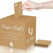 Card Box Set, Birthday Shower Party Table Central Decorative Box Game Box Greeting Card Box Birthday Party Ornaments (1 Box With 20 Cards) - Tan - View 3