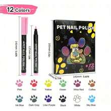 Esmalte de uñas para mascotas para perros o gatos, esmalte de uñas para perros de fácil aplicación, esmalte de uñas para perros de secado rápido - 12 colores