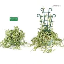 1入綠色塑料植物攀爬支撐籠，可堆疊的盆栽藤蔓、花卉和蔬菜園架，多功能植物攀爬網格柱，高度10.93英寸 - 綠色 - 查看 11