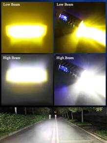 Faro de LED foco delantero bombilla de alto brillo luz antiniebla de doble color CSP H4, P15D, H6, para motocicleta - Plateado - Ver 2