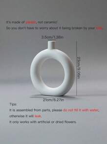 Sturdy Plastic Round Ring-Shaped Flower Vase, Suitable For Home Decor, Wedding Party, Desktop Display,Home Decor,Flower Vase,Centerpiece,Table Decor Room Decor Glass Vase