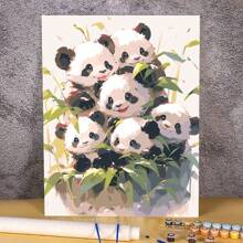 熊貓畫套裝，包括DIY數字畫和油畫，帶有富有想像力的動物設計