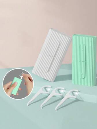 1 pieza Portahilos dental retráctil portátil para viaje, reunión, uso en el hogar