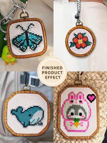 4pcs White DIY Cross Stitch Fabric, Thick Material With Even Threads, For Making Flat Finished Products. Available In 11CT And 14CT, With 6 Cutting Size Options.
